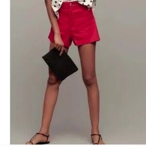 Anthropologie High Waist Red Shorts